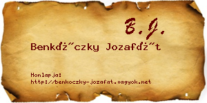 Benkóczky Jozafát névjegykártya